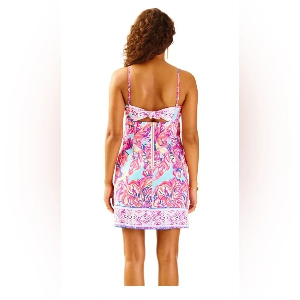 Lilly Pulitzer Shelli Dress Size 6 Tie Back Pink Blue - Picture 13 of 16